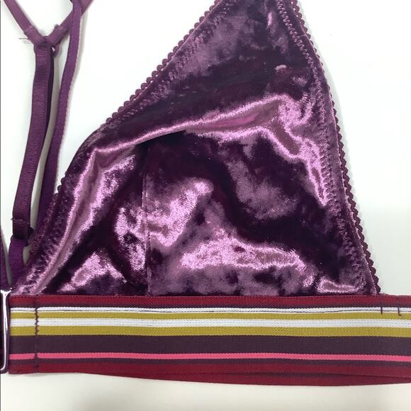 Victoria's Secret Multi Strap Purple Crushed Velvet Bra-lette Size Medium - Picture 3 of 5